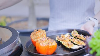 Hearty Stuffed Courgettes & Mushrooms